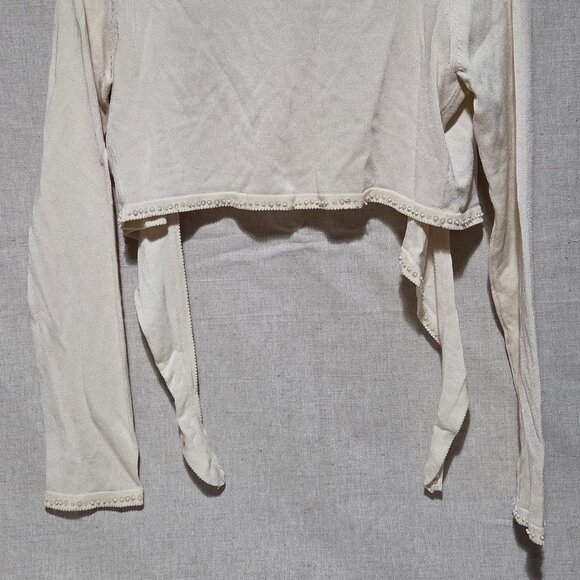 Cejon Accessories Inc. Small beige Knit Sweater Shrug Jacket with sequin beaded - Picture 7 of 8